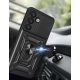 3. Hybrid Armor Camshield-Hülle mit Kameraabdeckung und Metallring für Samsung Galaxy S25 – Schwarz