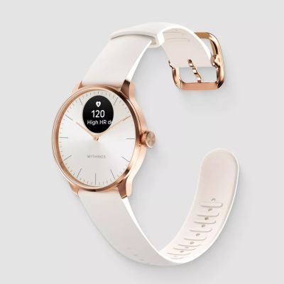 Withings Scanwatch Light – eine Uhr mit EKG-Funktion, Herzfrequenz- und SpO2-Messung sowie Aktivitäts- und Schlafüberwachung (37 mm, Roségold-Sand)