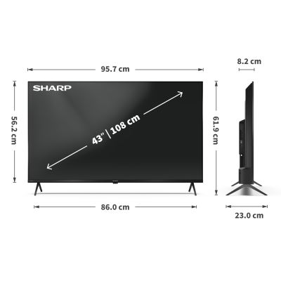 9. Sharp 43HP5265E 109,2 cm (43") 4K Ultra HD Smart TV mit WLAN, Schwarz