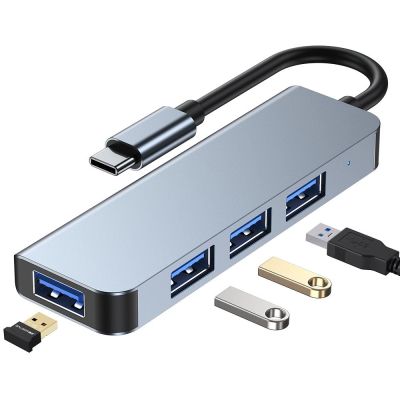 9. HUB Tech-Protect V1 4in1 USB-C – 3x USB-A 2.0 / USB-A 3.0 – grau