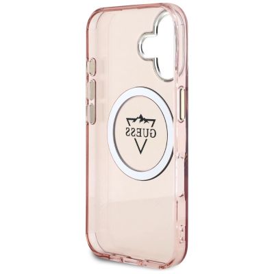 7. Guess IML Metal Mountain Logo MagSafe iPhone 16 Hülle - Rosa