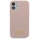 6. Guess GUHCP12SLSLMGLP iPhone 12 mini 5.4" Hellrosa/Hellrosa Hardcase Silikonschrift Gold Logo