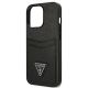 6. Guess Saffiano Triangle Logo Kartenfach Hülle für iPhone 13 / 13 Pro - Schwarz