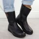 12. Schwarze Damen-Lederboots mit Plateau Rieker Y4355-00