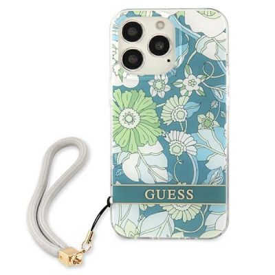 3. Guess, GUHCP13XHFLSN iPhone 13 Pro Max 6,7" grün/grüner Hardcase Flower Strap
