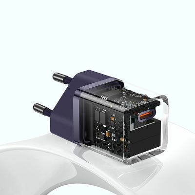 13. Baseus GaN5 30W USB-C EU-Wandladegerät – Lila