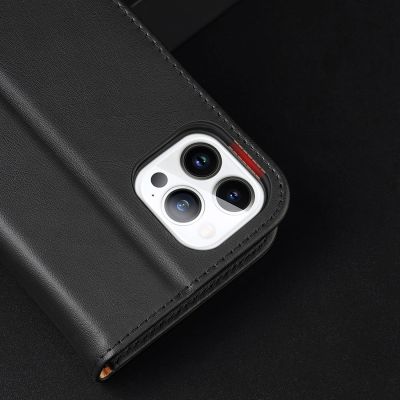 21. Dux Ducis Hivo echt Leder booktype case schutzhülle aufklappbare hülle für iPhone 14 Pro braun
