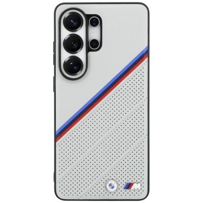 3. BMW Tricolor Metal Logo MagSafe Hülle für Samsung Galaxy S26 Ultra - Grau