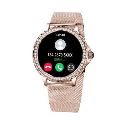 9. VELTORI VT320-1 Damen-Smartwatch, Goldarmband + rosa Silikonarmband