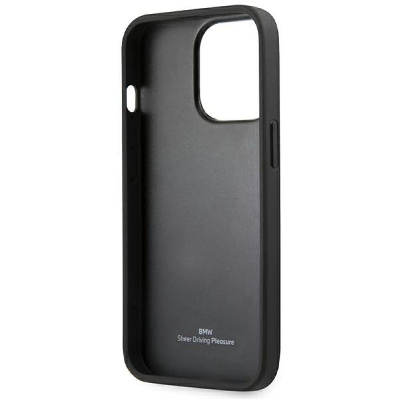 7. Hülle BMW BMHCP14XSLLBK iPhone 14 Pro Max 6,7 "schwarz / schwarz Lederstempel