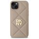 3. DKNY Quilted Stack Logo iPhone 15 Plus Hülle – Beige