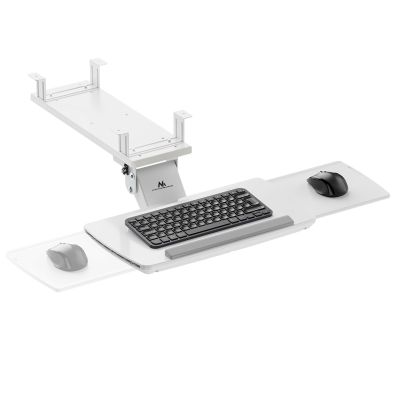 5. Maclean Tastaturhalterung für unter den Schreibtisch, verstellbar, max. 5 kg, Weiß, MC-156 W