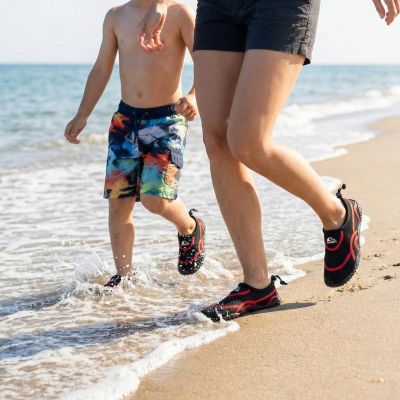 12. JUNIOR WASSERSCHUHE SCHWARZ/ROT XQMAX S.30
