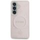 3. Guess Saffiano Peony Embossed Ring MagSafe Hülle für Samsung Galaxy S26 - Rosa