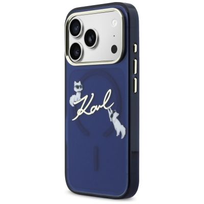 2. Karl Lagerfeld IML Choupettes Karl Script Logo MagSafe Hülle für iPhone 17 Pro - Blau