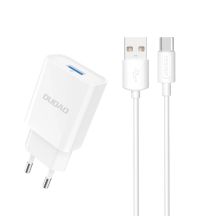 Dudao A4EU USB-A 2,1 A Wandladegerät – weiß + USB-A – USB-C-Kabel