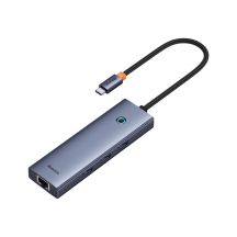 Baseus UltraJoy Serie 5-in-1 USB-C HDMI 4K 4x USB-A 3.0 Hub – Grau