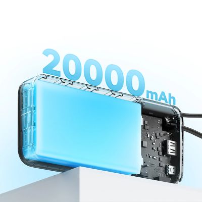 7. Cuktech CUKP200NGLDG 55W 20000mAh Powerbank mit integriertem USB-C-Kabel - Grau