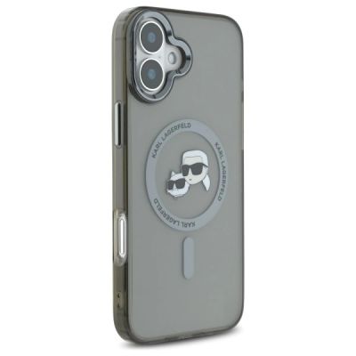 4. Karl Lagerfeld IML Metal Karl&Choupette Head MagSafe Hülle für iPhone 16 - Schwarz