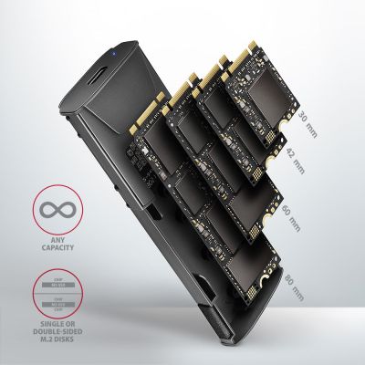 9. Axagon EEM2-GTS2 SSD-Festplattengehäuse Schwarz M.2