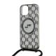 5. Karl Lagerfeld IML Crossbody Monogram Karl & Choupette Head MagSafe Hülle für iPhone 15 / 14 / 13 – Schwarz