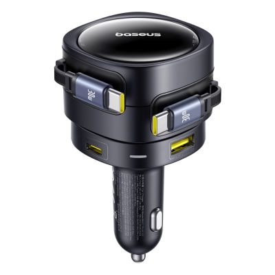 2. Baseus Enjoyment Max 90W Autoladegerät 2 x USB-C + USB-A + USB-C Kabel - Schwarz