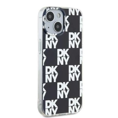4. DKNY IML Checkered Mono Pattern Hülle für iPhone 15 / 14 / 13 – Schwarz