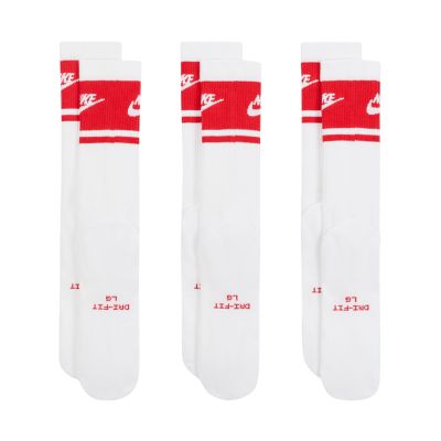 3. Nike Everyday Elevated Crew Socken, 3 Paar, Weiß und Rot, IM7949 900
