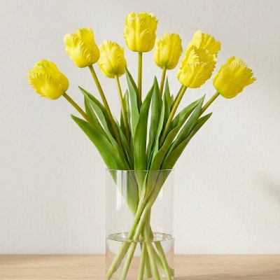 5. Dunkelgelbe Tulpe, 38 cm, naturgetreue Frühlingsdekoration