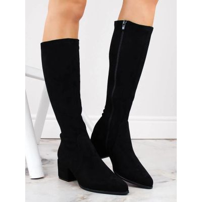 12. Sergio Leone W SK426 schwarze Wildlederstiefel mit hohem Absatz