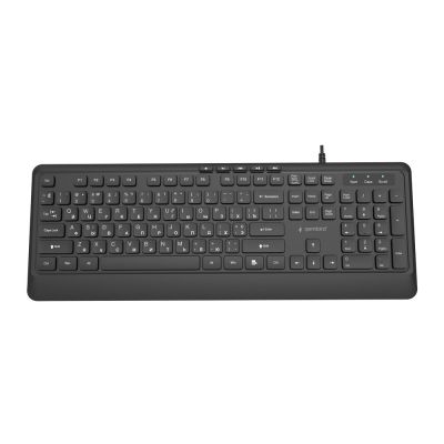 2. GEMBIRD Kabelgebundene Multimedia-Tastatur, schlank, 5 Tasten mit Hotkeys, russisches Layout, schwarz