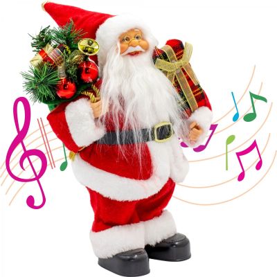 Dekorativer tanzender und singender Weihnachtsmann 28 cm MICA