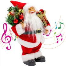 Dekorativer tanzender und singender Weihnachtsmann 28 cm MICA