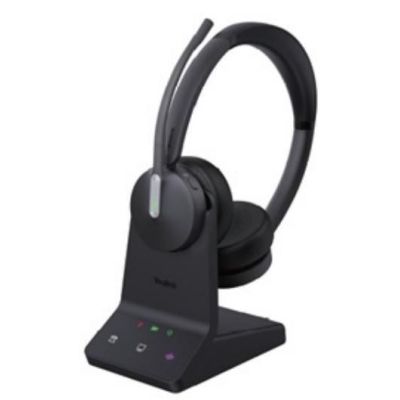 3. Yealink WH64 Workstation Dual-Headset mit Kabel- und Kabellosfunktion, Kopfbügel, USB Typ-C, Bluetooth-Ladestation, Schwarz