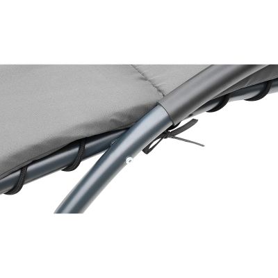 5. BERGAMO Sessel mit Sonnenschirm 200x125x180cm Grau