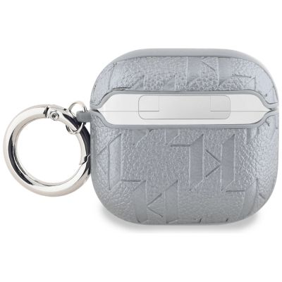 2. Karl Lagerfeld -Monogramm Karl & Choupette Head Case für AirPods 4 - Silber
