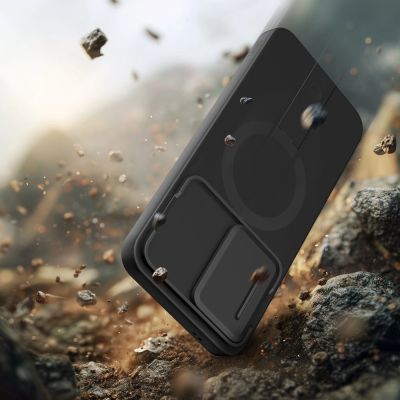 6. Tech-Protect Kevlar Aura MagSafe Hülle für Samsung Galaxy A57 – Schwarz und Orange