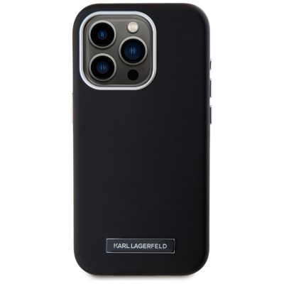 3. Karl Lagerfeld FW Metal Plate MagSafe iPhone 15 Pro Max Hülle - Schwarz