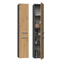 NEL II Badezimmerschrank 31x30xH174 Anthrazit/Artisan