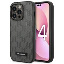 Karl Lagerfeld Saffiano Mono Metal Logo iPhone 14 Pro Max 6,7" Hülle - Grau