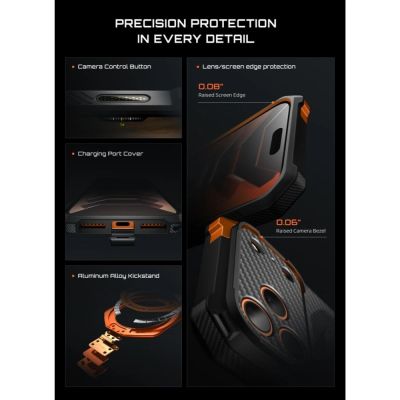 10. Supcase UB Grip Mag MagSafe Aramid-Hülle für iPhone 18 Pro Max / 17 Pro Max – Schwarz und Orange