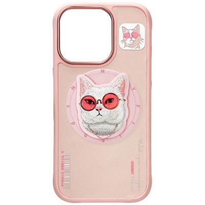 6. Nimmy Glasses Cool Cat MagSafe Case für iPhone 16 Pro Max - Pink