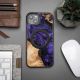 3. Holz- und Harzhülle für iPhone 15 Plus MagSafe Bewood Unique Violet – Lila und Schwarz
