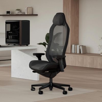 4. Fractal Design Refine 2 Mesh Dark Gaming-Stuhl, gepolsterter Sitz, Schwarz