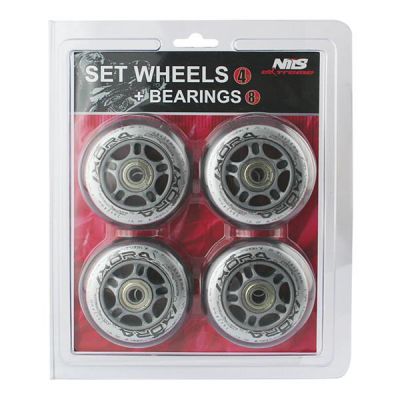 15. PU 84x24 82A TRANSPARENT (4 St.) + ABEC-7 CHROME (8 St.) SET NILS EXTREME