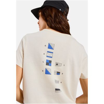 6. Damen-T-Shirt mit kurzen Ärmeln ODLO T-shirt crew neck s/s COTTON BLEND ODLO FLAGS, beige