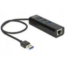 DELOCK USB-HUB 3-Port USB 3.0, + 1x Gigabit LAN