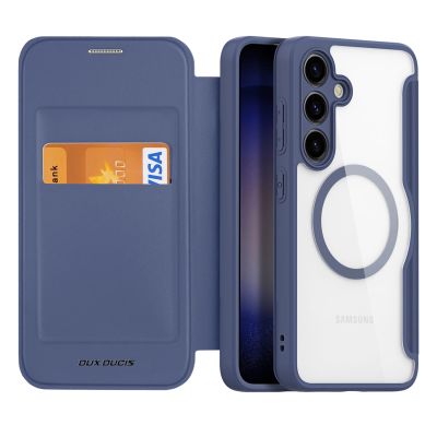2. Dux Ducis Skin X Pro Hülle für Samsung S24+ mit Magnetring und Klappe – Blau