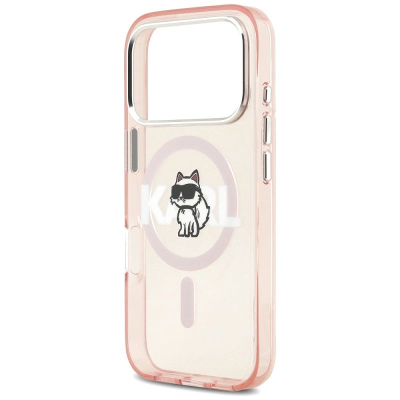 6. Karl Lagerfeld IML Choupette Sketch Logo MagSafe Hülle für iPhone 17 Pro - Pink