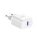 3. Dudao A20EU USB-A 18W Wandladegerät - weiß + USB-A - USB-C Kabel